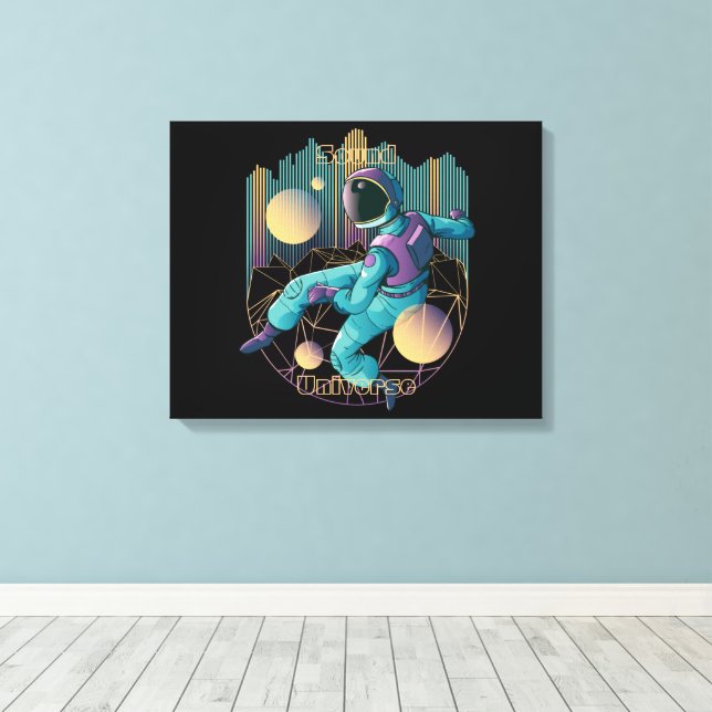 Illustration des modernen Techno-Astronauten Leinwanddruck (Insitu (Holzboden))