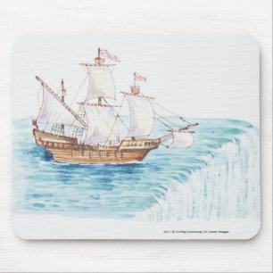 Illustration des nähernden Randes des Schiffs des Mousepad