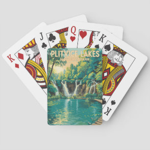 Illustration des Nationalparks Plitvicer Seen - Re Spielkarten