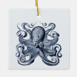 Illustration des Navy Blue Kraken von Ernst Haecke Keramikornament
