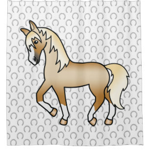 Illustration des Niedlichen Cartoon Palomino Trott Duschvorhang
