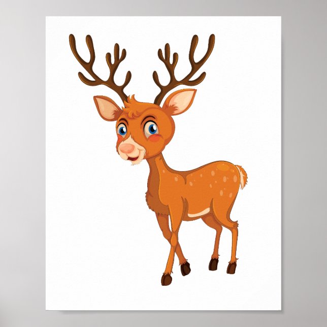 Illustration des niedlichen Hirsches | Plakat und  (Vorne)