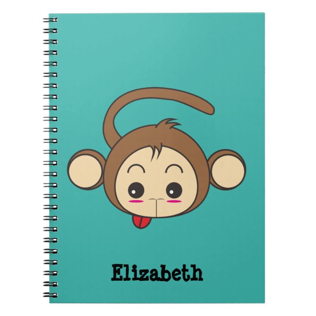 Illustration des Niedlichen Kawaii-Affen Notizblock (Vorderseite)