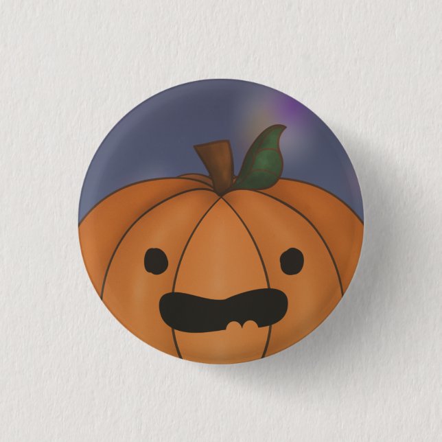 Illustration des niedlichen Kürbisgesichts Button (Vorderseite)