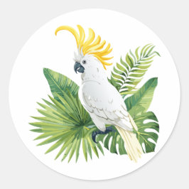 Illustration des Papageien Kakadu Runder Aufkleber