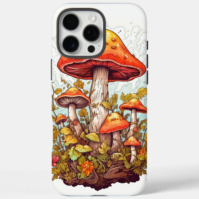 Illustration des Pilzwaldes iPhone 16 Pro Max Hülle (Rückseite)