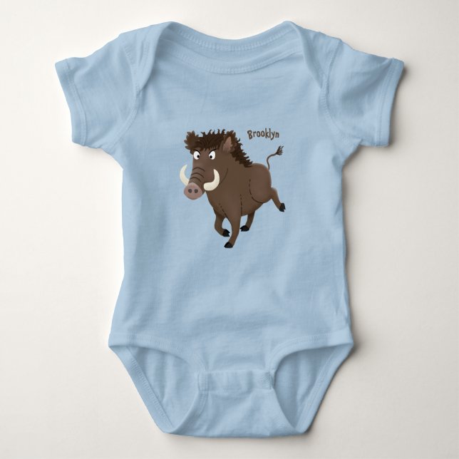 Illustration des Rasierapparats von Wildschweinen Baby Strampler (Vorderseite)