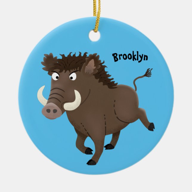 Illustration des Rasierapparats von Wildschweinen Keramik Ornament (Vorne)