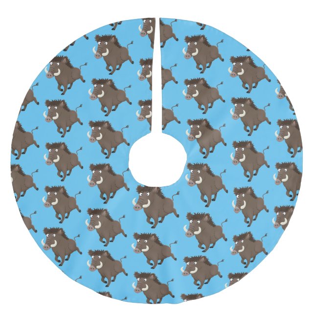 Illustration des Rasierapparats von Wildschweinen Polyester Weihnachtsbaumdecke (Vorderseite)