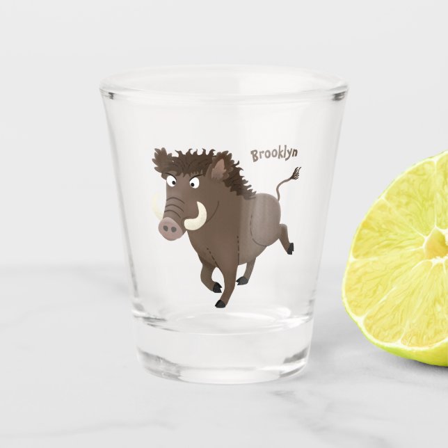 Illustration des Rasierapparats von Wildschweinen Schnapsglas (Vorderseite)