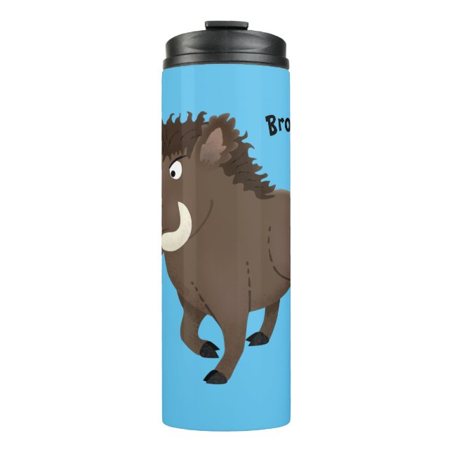 Illustration des Rasierapparats von Wildschweinen Thermosbecher (Vorderseite)