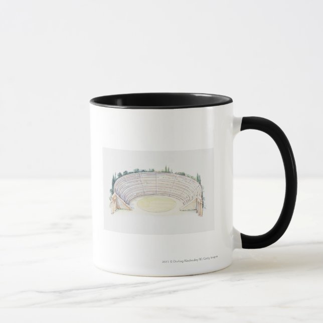 Illustration des römischen Amphitheatre Tasse (Rechts)
