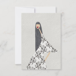 Illustration des roten Lipsticks Dankeskarte