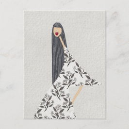 Illustration des roten Lipsticks Postkarte