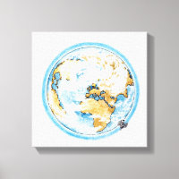 Illustration des Satelliten, der die Erde umkreist