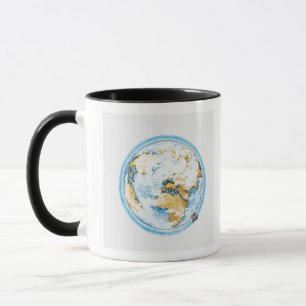 Illustration des Satelliten die Erde in Umlauf Tasse