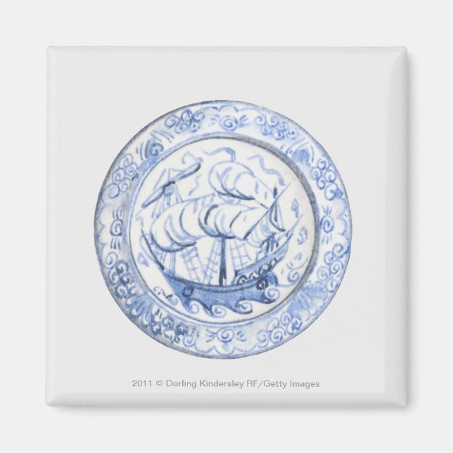 Illustration des Schiffes auf der Platte Iznik aus Magnet (Vorne)