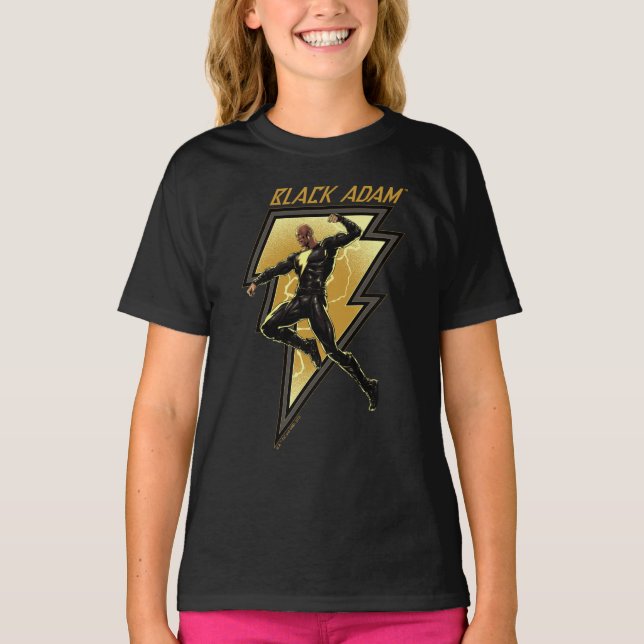 Illustration des schwarzen Adam-Blitzzeichens T-Shirt (Vorderseite)