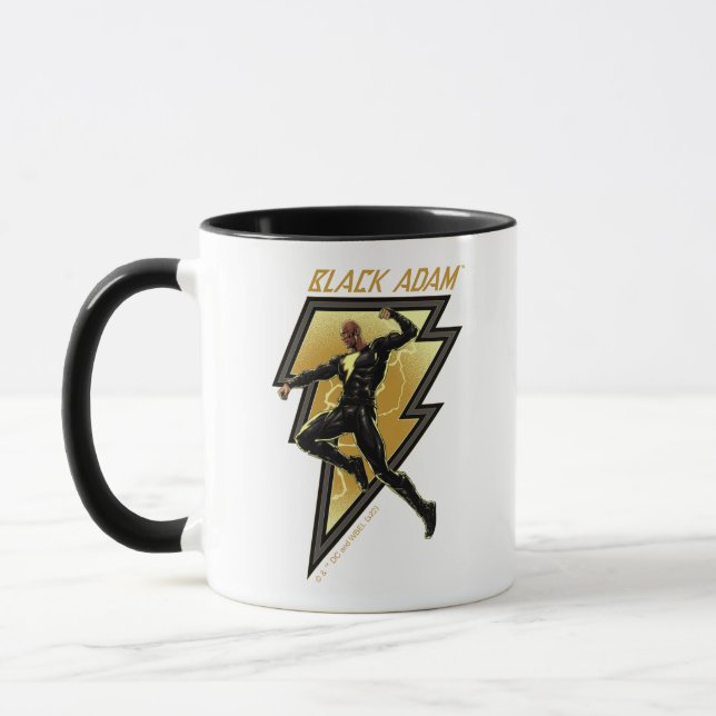 Illustration des schwarzen Adam-Blitzzeichens Tasse (Links)