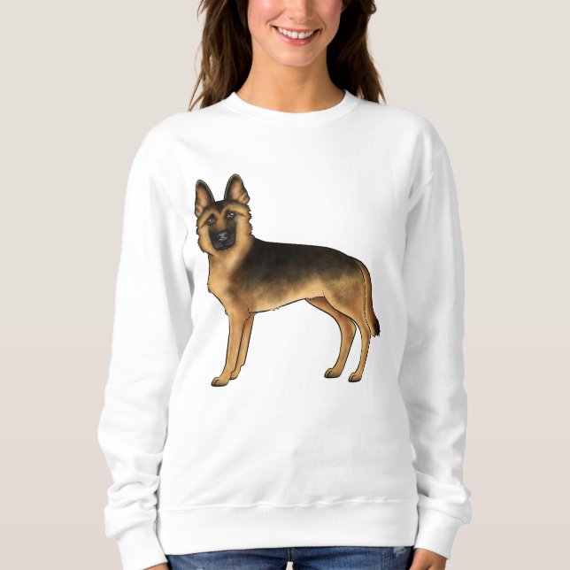 Illustration des Schwarzen und Türkischen Schäferh Sweatshirt (Vorderseite)
