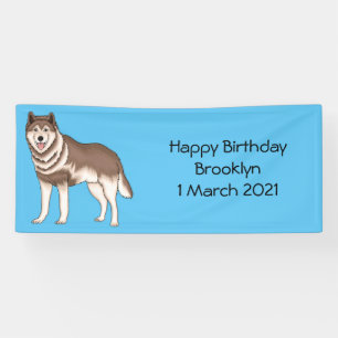 Illustration des sibirischen Husky-Cartoon Banner