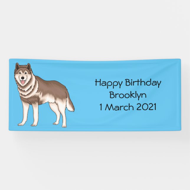Illustration des sibirischen Husky-Cartoon Banner (Horizontal)