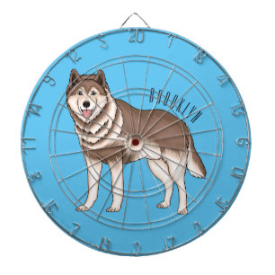Illustration des sibirischen Husky-Cartoon Dartscheibe