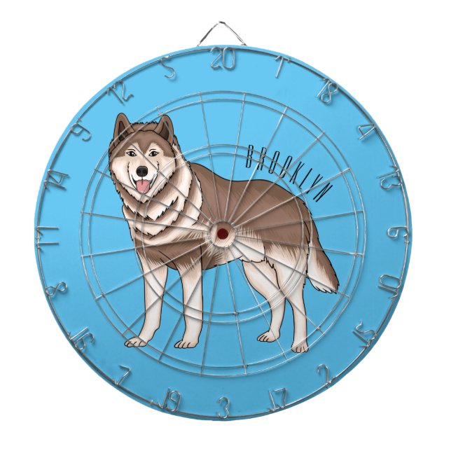 Illustration des sibirischen Husky-Cartoon Dartscheibe (vorne)