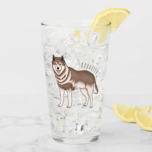 Illustration des sibirischen Husky-Cartoon Glas