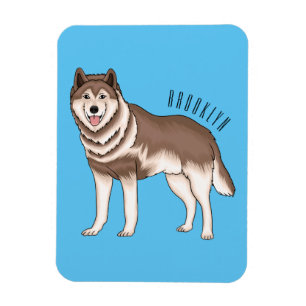 Illustration des sibirischen Husky-Cartoon Magnet