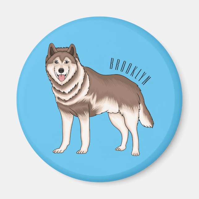 Illustration des sibirischen Husky-Cartoon Magnet (Vorne)