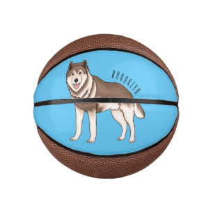 Illustration des sibirischen Husky-Cartoon Mini Basketball