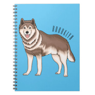 Illustration des sibirischen Husky-Cartoon Notizblock