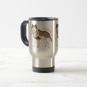 Illustration des sibirischen Husky-Cartoon Reisebecher
