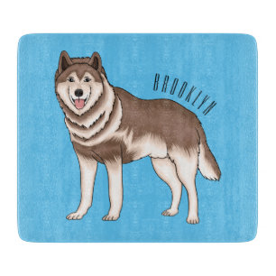 Illustration des sibirischen Husky-Cartoon Schneidebrett