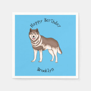 Illustration des sibirischen Husky-Cartoon Serviette