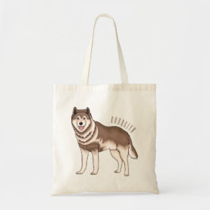 Illustration des sibirischen Husky-Cartoon Tragetasche
