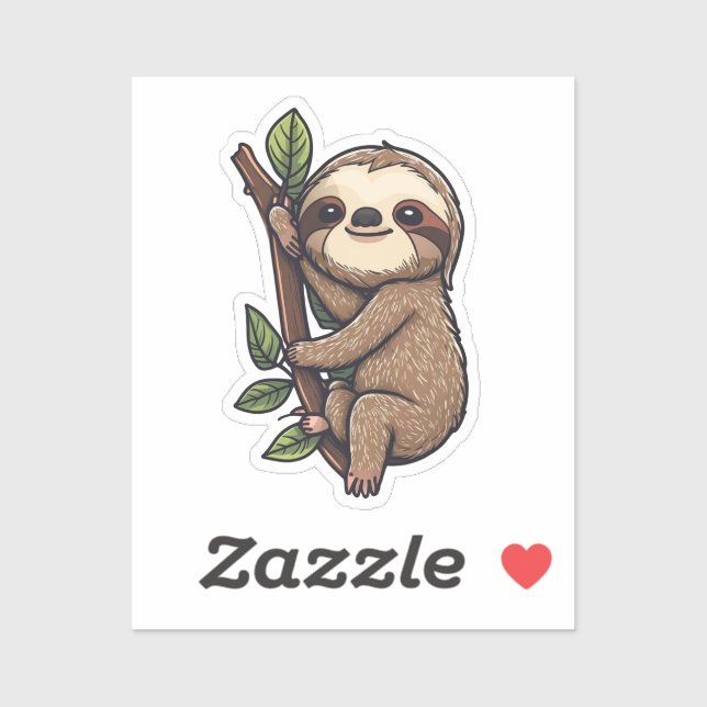 Illustration des Sloth Cartoon Aufkleber (Blatt)