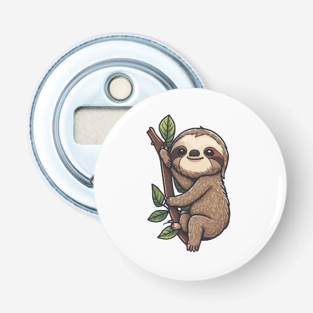 Illustration des Sloth Cartoon Flaschenöffner (Vorderseite)