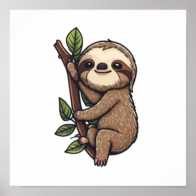 Illustration des Sloth Cartoon Poster (Vorne)