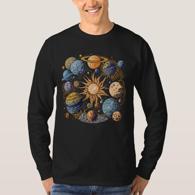 Illustration des Sonnensystems T-Shirt (Vorderseite)