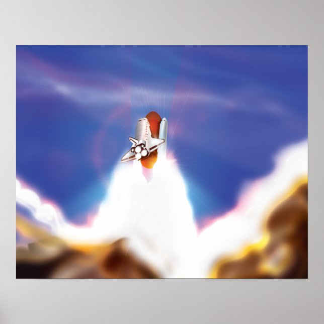 Illustration des Space Shuttle Starts Poster (Vorne)