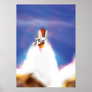 Illustration des Space Shuttle Starts Poster