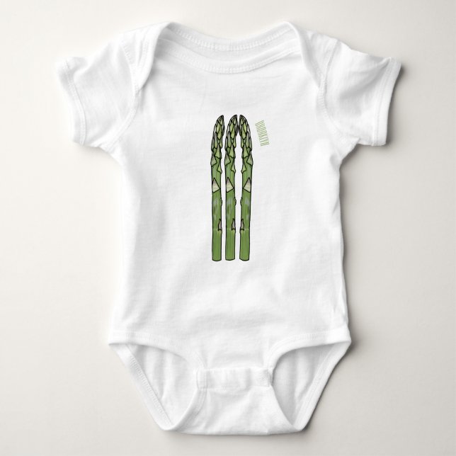 Illustration des Sparagus-Cartoon Baby Strampler (Vorderseite)