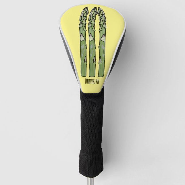 Illustration des Sparagus-Cartoon Golf Headcover (Vorderseite)