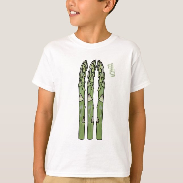 Illustration des Sparagus-Cartoon T-Shirt (Vorderseite)