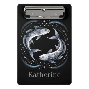 Illustration des Sternzeichens Fische mit individu Mini Klemmbrett