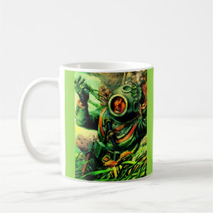Illustration des Tauchers im Tauchhelm der 40er Ja Kaffeetasse