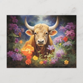 Illustration des Taurus Zodiac-Zeichens Postkarte