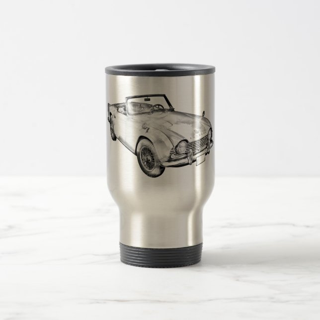 Illustration des Triumph Tr4 Sportwagens Reisebecher (Mittel)